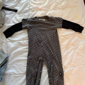 nununu Charcoal and Black Kids Footie